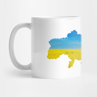 Ukraine national flag landscape map territory shape - Landscape resembling Ukrainian Flag colors Mug